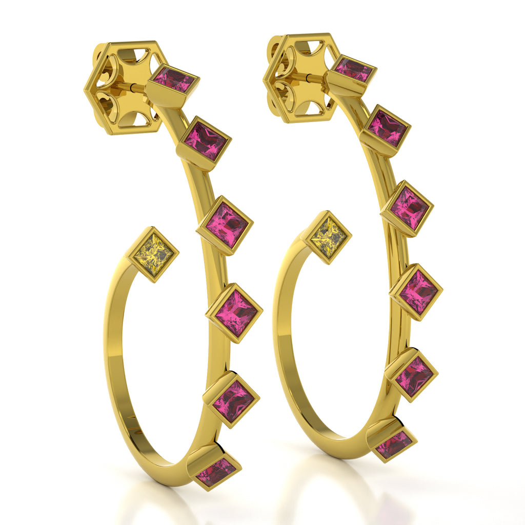 The Mingled Princesses Earrings - Large Size - 18K / Platinum