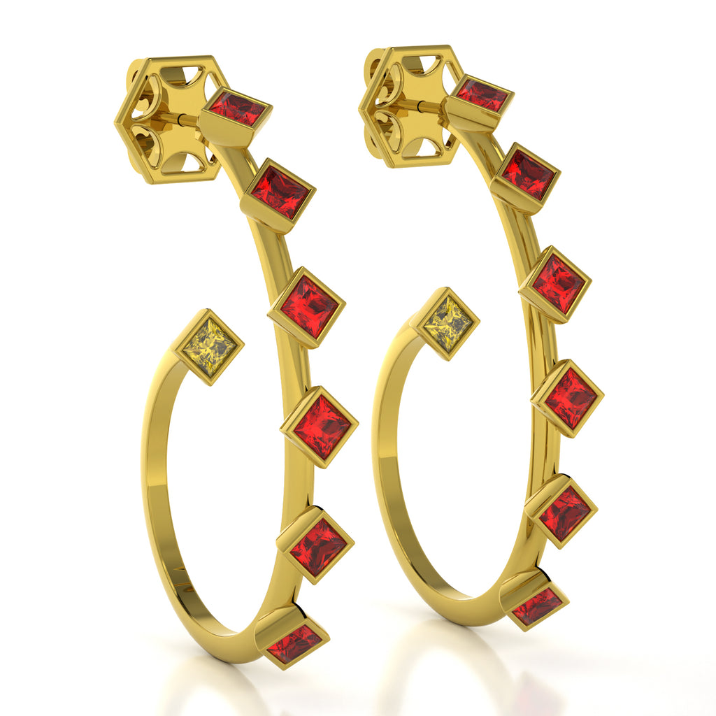The Mingled Princesses Earrings - Large Size - 18K / Platinum