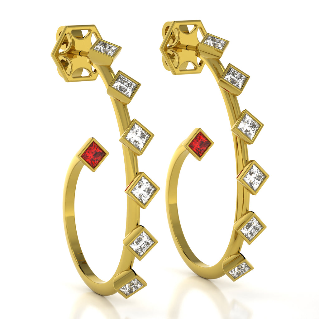 The Mingled Princesses Earrings - Large Size - 18K / Platinum