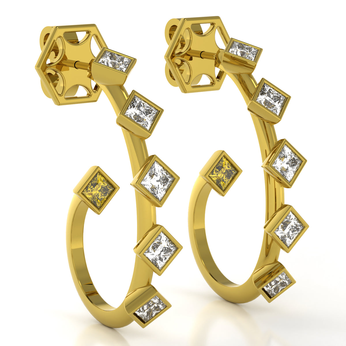 The Mingled Princesses Earrings - Medium Size - 18K / Platinum