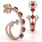 The Mingled Princesses Earrings - Double Twins - Medium Size - 18K / Platinum