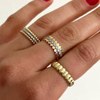 Stackable Quad Rings - Set of Three Rings - Natural Diamonds - Triad