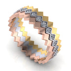 Stackable Quad Rings - Set of Three Rings - Natural Diamonds - Triad