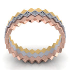 Stackable Quad Rings - Set of Three Rings - Natural Diamonds - Triad
