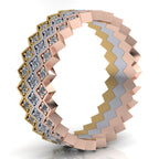 Stackable Quad Rings - Set of Three Rings - Natural Diamonds - Triad