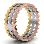 Stackable Quad Rings - Set of Three Rings - Natural Diamonds - Triad