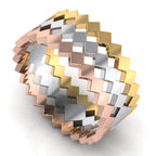 Stackable Quad Rings - Set of Three Rings - Natural Diamonds - Triad