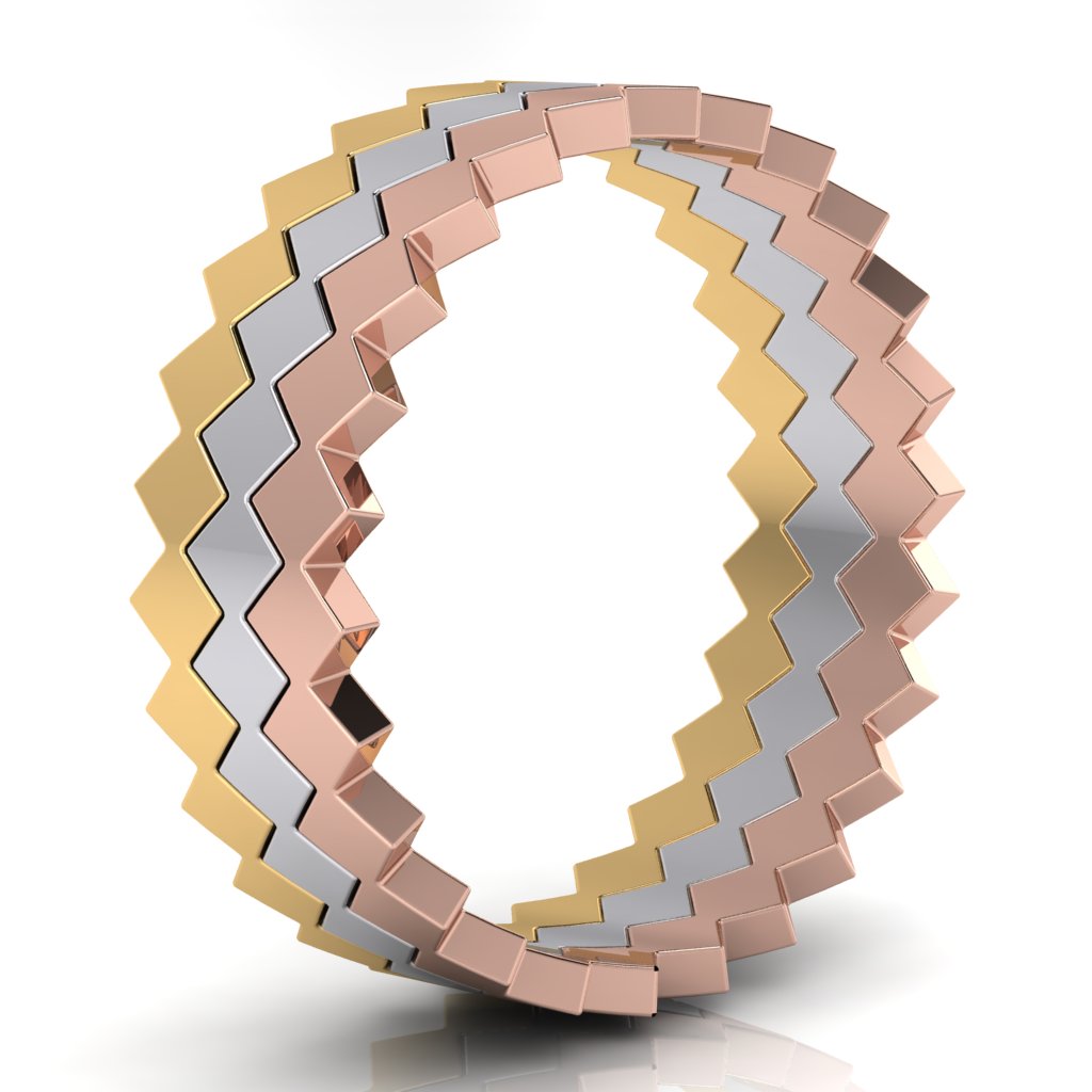 Stackable Quad Rings - Set of Three Rings - Natural Diamonds - Triad
