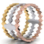 Stackable Quad Rings - Set of Three Rings - Natural Diamonds - Triad