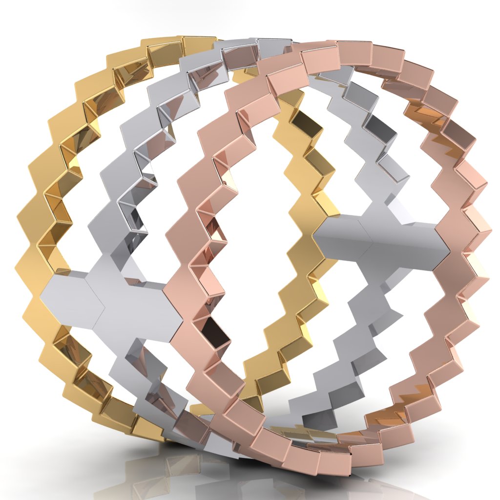 Stackable Quad Rings - Set of Three Rings - Natural Diamonds - Triad