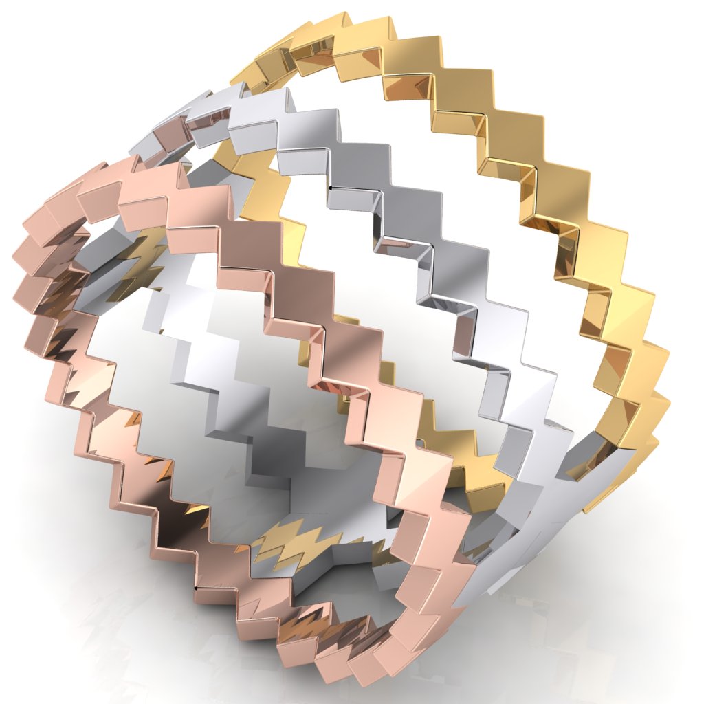 Stackable Quad Rings - Set of Three Rings - Natural Diamonds - Triad