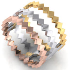 Stackable Quad Rings - Set of Three Rings - Natural Diamonds - Triad