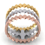 Stackable Quad Rings - Set of Three Rings - Natural Diamonds - Triad
