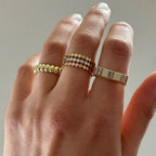Stackable Quad Rings - Set of Three Rings - Natural Diamonds - Triad
