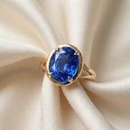 5ct Oval Sapphire Ring - September Birthstone - Lab-Grown Stone
