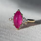 Natural Ruby 3.0ct Marquise Ring - Natural Diamond Accent - July Birthstone