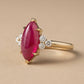 Natural Ruby 3.0ct Marquise Ring - Natural Diamond Accent - July Birthstone