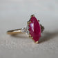 Natural Ruby 3.0ct Marquise Ring - Natural Diamond Accent - July Birthstone