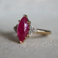 Natural Ruby 3.0ct Marquise Ring - Natural Diamond Accent - July Birthstone