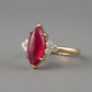 Natural Ruby 3.0ct Marquise Ring - Natural Diamond Accent - July Birthstone