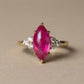 Natural Ruby 3.0ct Marquise Ring - Natural Diamond Accent - July Birthstone