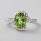 Natural Blue Topaz 2.50ct Oval Ring - Natural Diamond Accent - December Birthstone