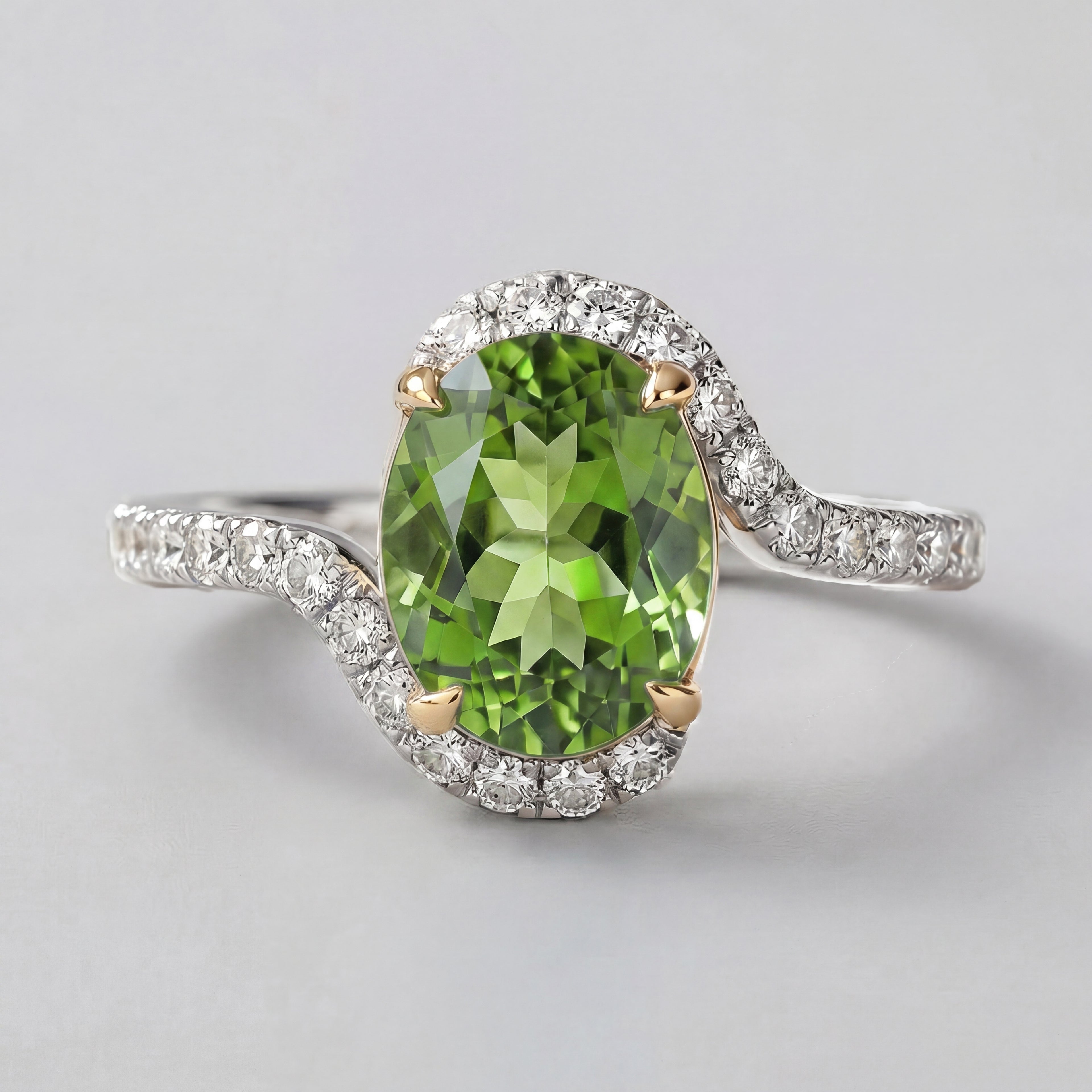 Natural Blue Topaz 2.50ct Oval Ring - Natural Diamond Accent - December Birthstone