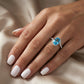 Natural Blue Topaz 2.50ct Oval Ring - Natural Diamond Accent - November Birthstone