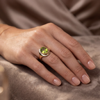 2.5ct Oval Amethyst Signet Ring - Natural Stone - February Birthstone