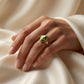 2.5ct Oval Peridot Signet Ring - Natural Stone - August Birthstone