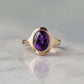 2.5ct Oval Amethyst Signet Ring - Natural Stone - February Birthstone
