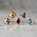 2.5ct Oval Peridot Signet Ring - Natural Stone - August Birthstone
