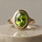 2.5ct Oval Peridot Signet Ring - Natural Stone - August Birthstone