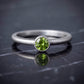 Peridot Solitaire Ring - Natural Stone - August Birthstone