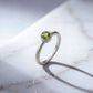 Peridot Solitaire Ring - Natural Stone - August Birthstone