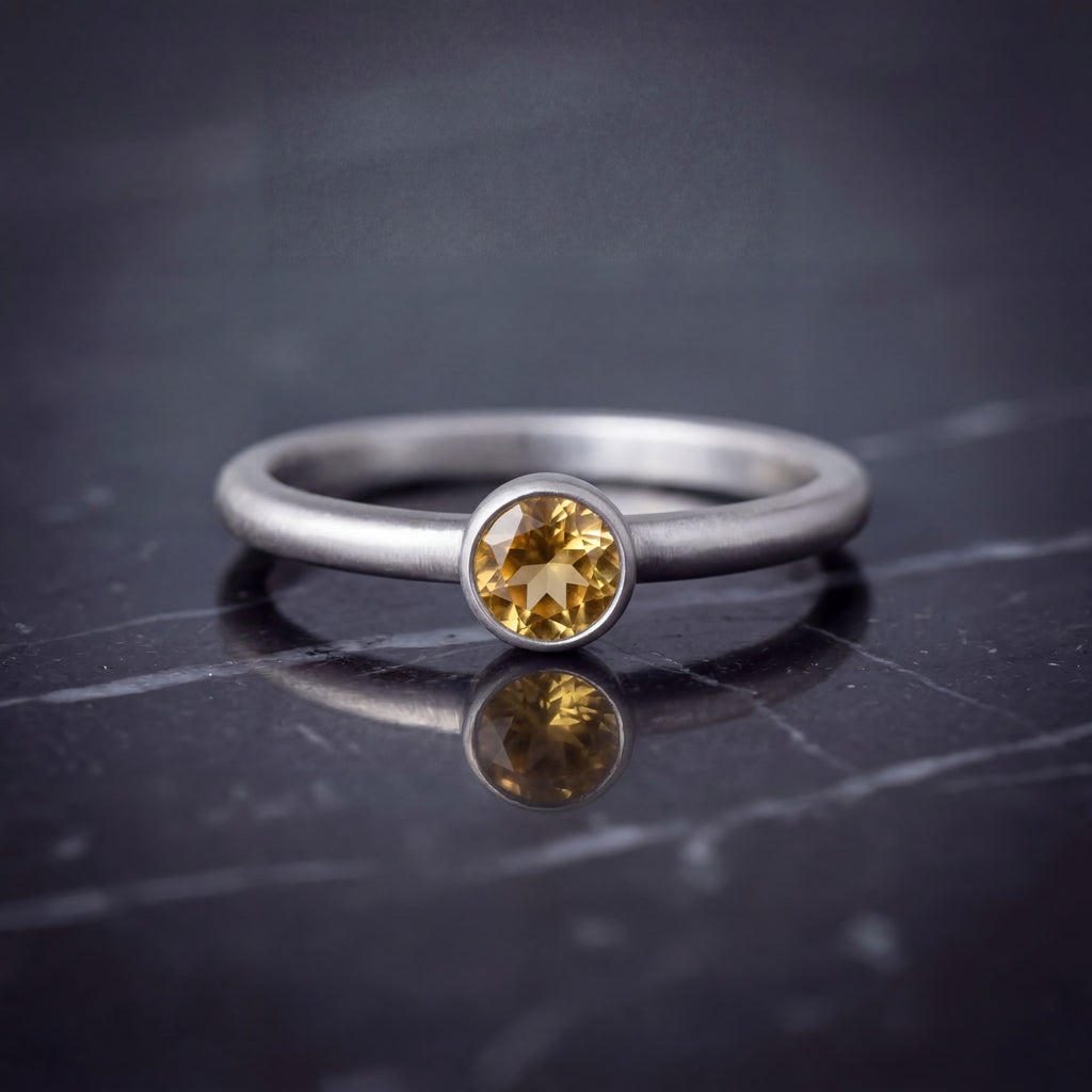Peridot Solitaire Ring - Natural Stone - August Birthstone
