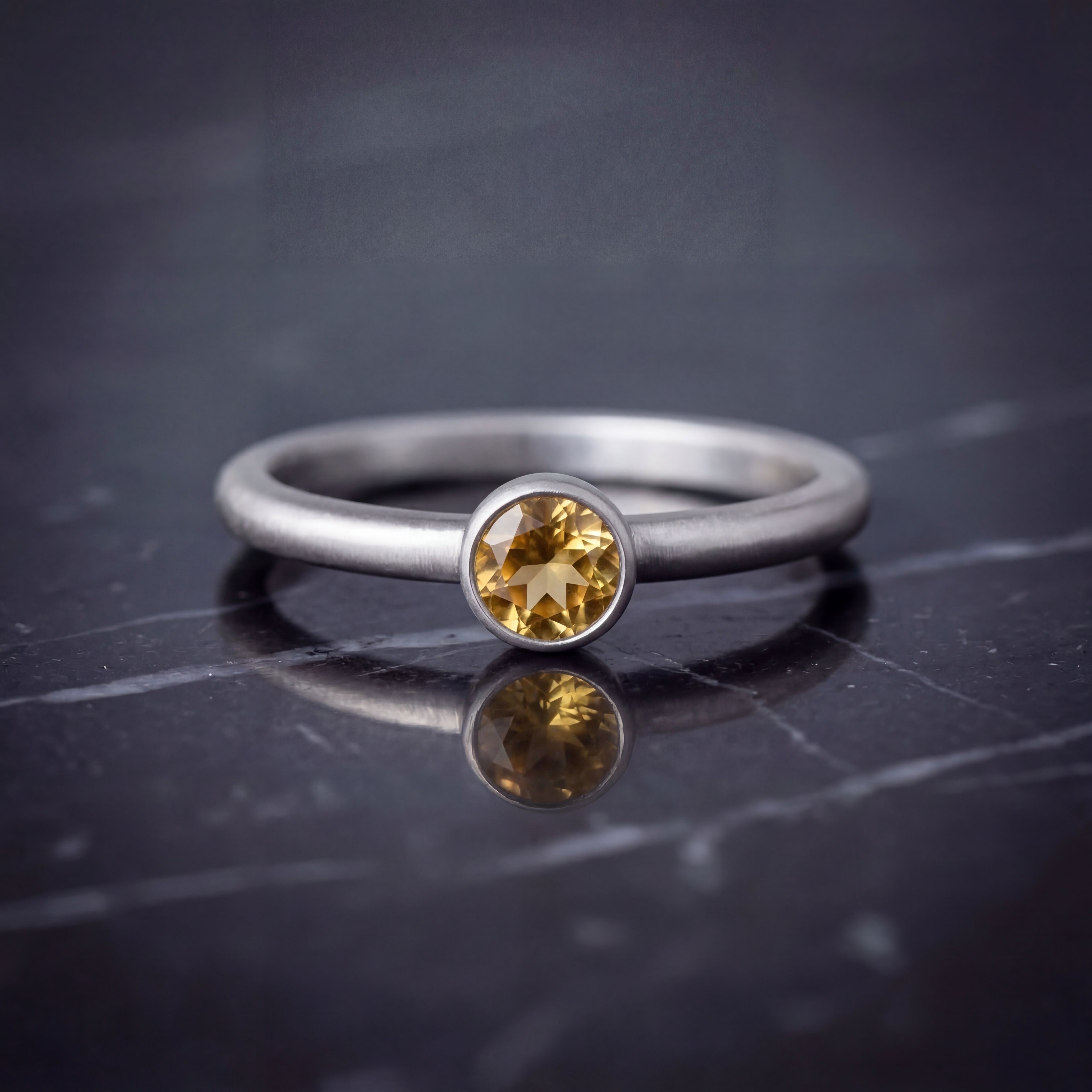 Peridot Solitaire Ring - Natural Stone - August Birthstone
