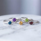Peridot Solitaire Ring - Natural Stone - August Birthstone