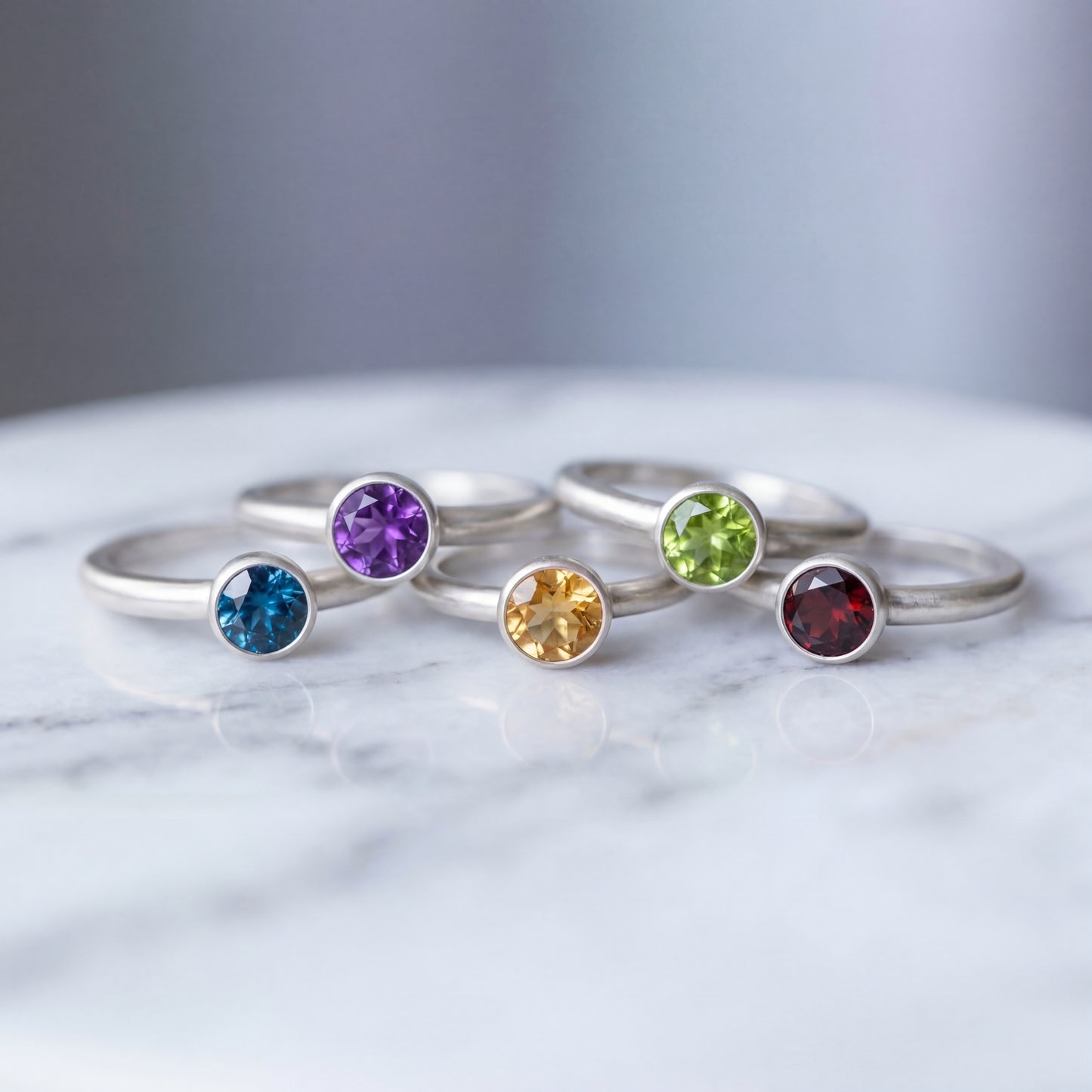 Peridot Solitaire Ring - Natural Stone - August Birthstone