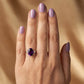 2.0ct Oval Amethyst 3 Stone Ring - Natural Stone - February Birthstone