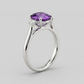 2.0ct Oval Amethyst 3 Stone Ring - Natural Stone - February Birthstone