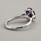 2.0ct Oval Amethyst 3 Stone Ring - Natural Stone - February Birthstone