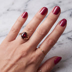 2.5ct Oval Garnet Split Shank Ring - Natural Stone - January Birthstone