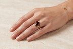 2.5ct Oval Garnet Split Shank Ring - Natural Stone - January Birthstone