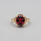 2.5ct Oval Garnet Split Shank Ring - Natural Stone - January Birthstone