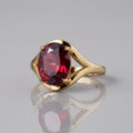 2.5ct Oval Garnet Split Shank Ring - Natural Stone - January Birthstone