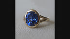 5ct Oval Sapphire Ring - September Birthstone - Lab-Grown Stone