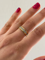 Stackable Quad Rings - Set of Three Rings - Natural Diamonds - Triad