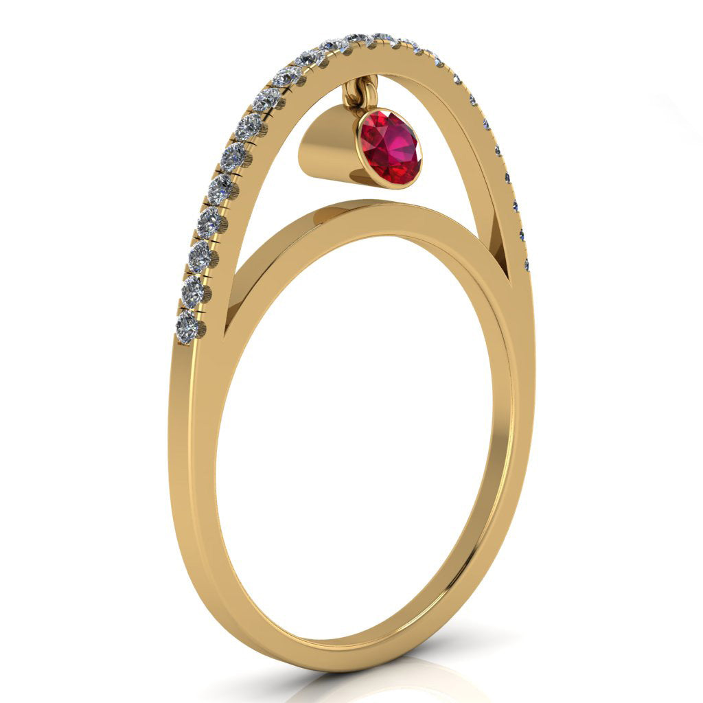 Dangling Gemstones Ring